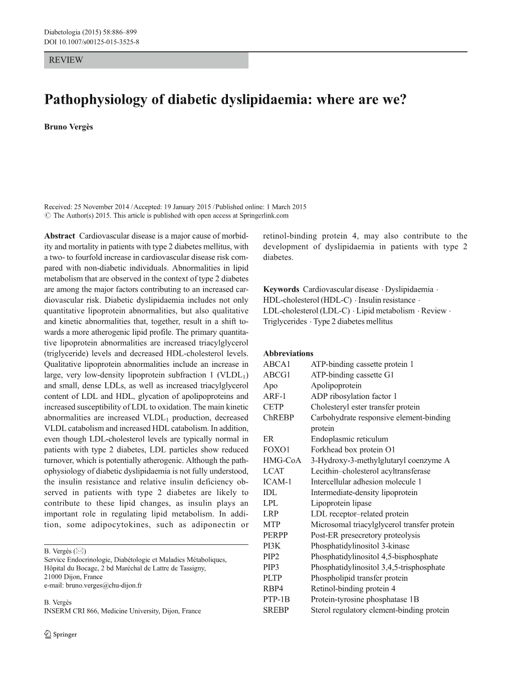 Pathophysiology of Diabetic Dyslipidaemia: Where Are We?