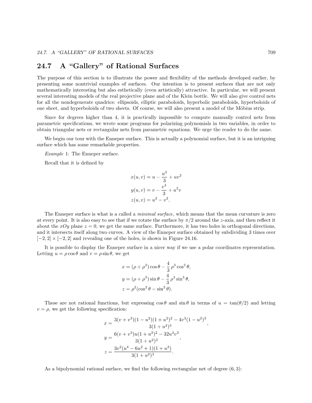 24.7 a “Gallery” of Rational Surfaces