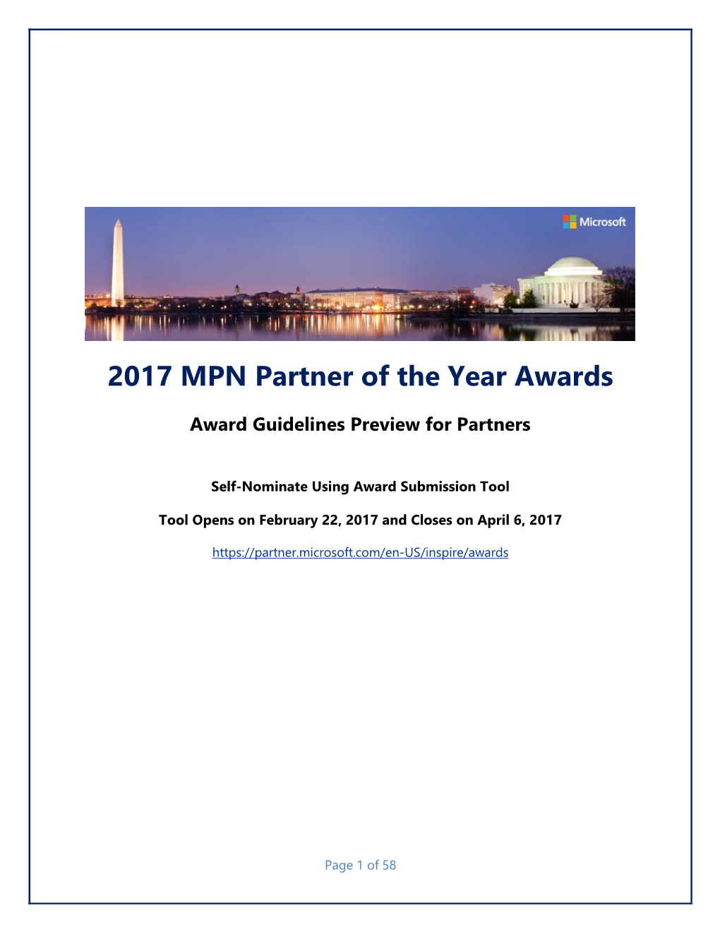 Partner of the Year Award Guidelines