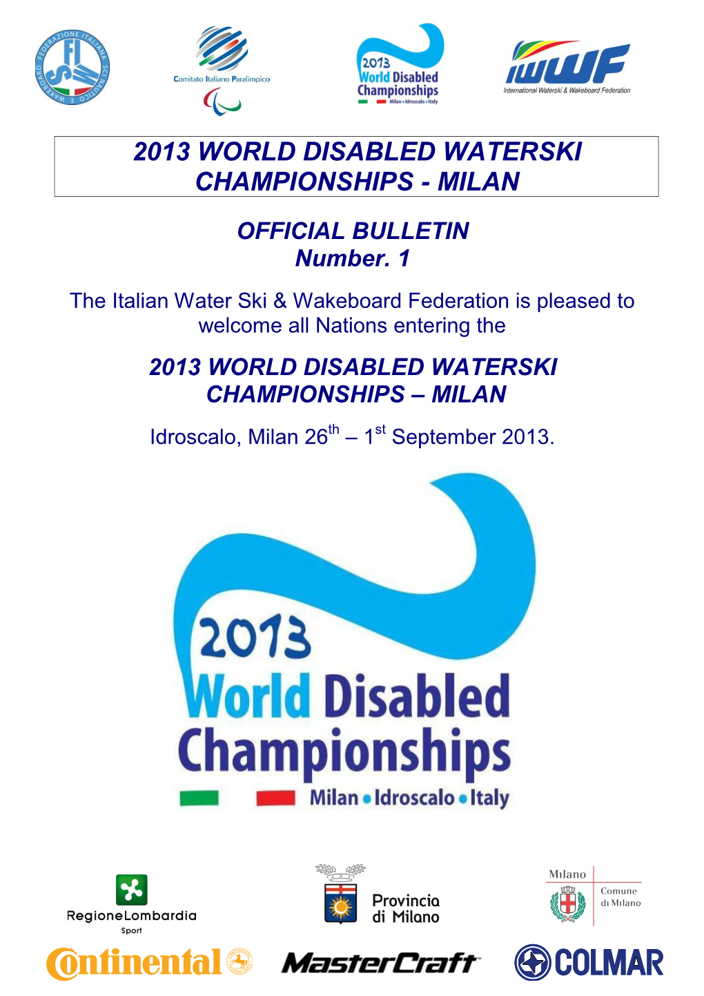 2013 World Disabled Waterski Championships - Milan