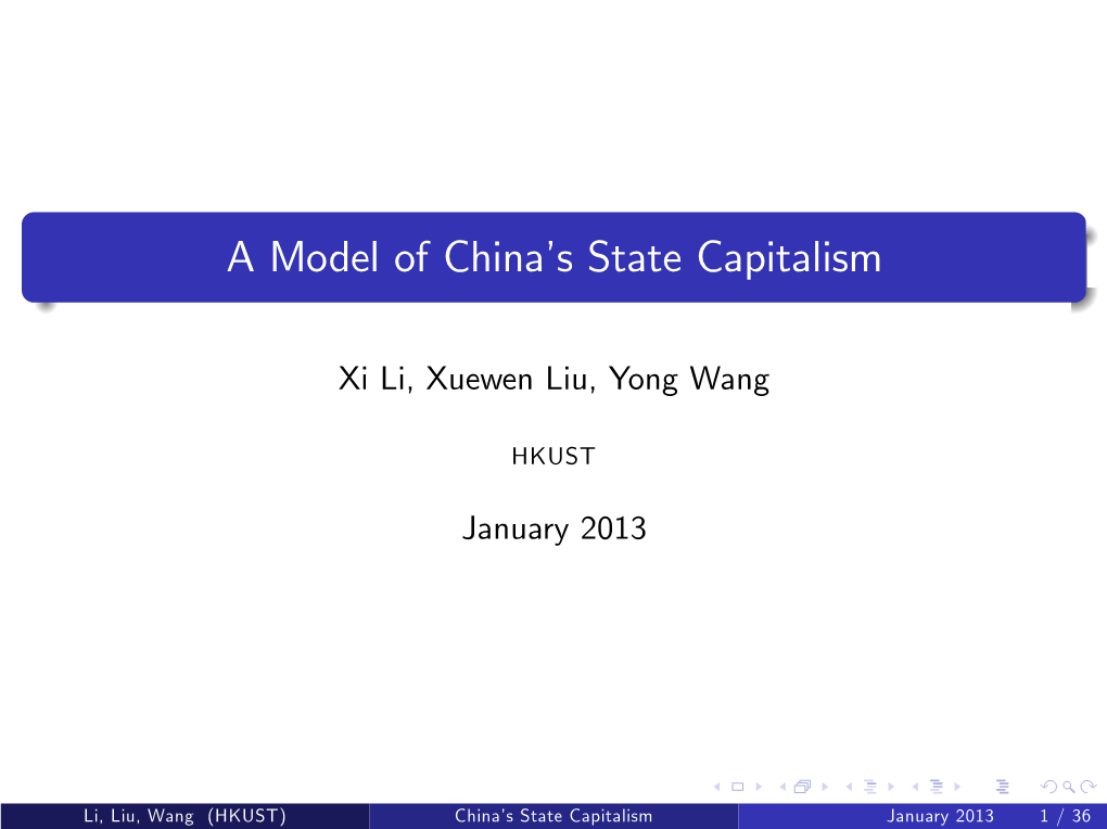 A Model of Chinajs State Capitalism