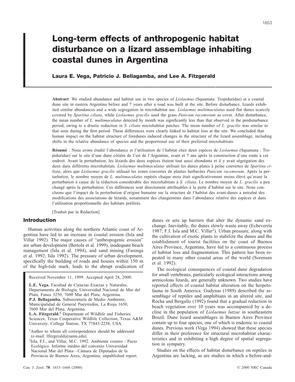 Long-Term Effects of Anthropogenic Habitat Disturbance on a Lizard Assemblage Inhabiting Coastal Dunes in Argentina