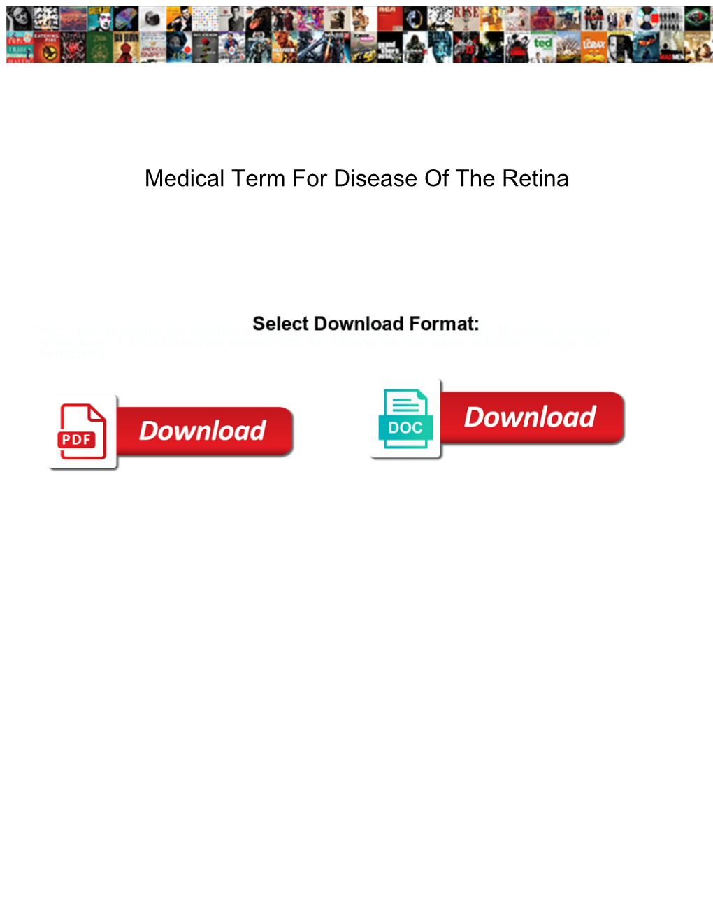 Medical Term for Disease of the Retina