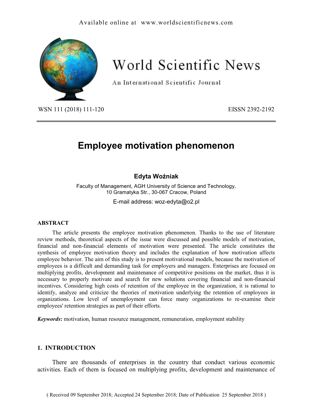 Employee Motivation Phenomenon