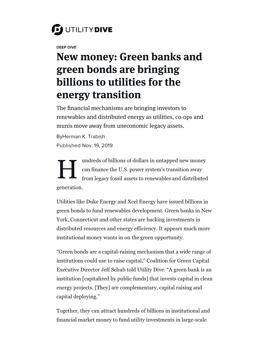 New Money: Green Banks and Green Bonds Are Bringing Billions To