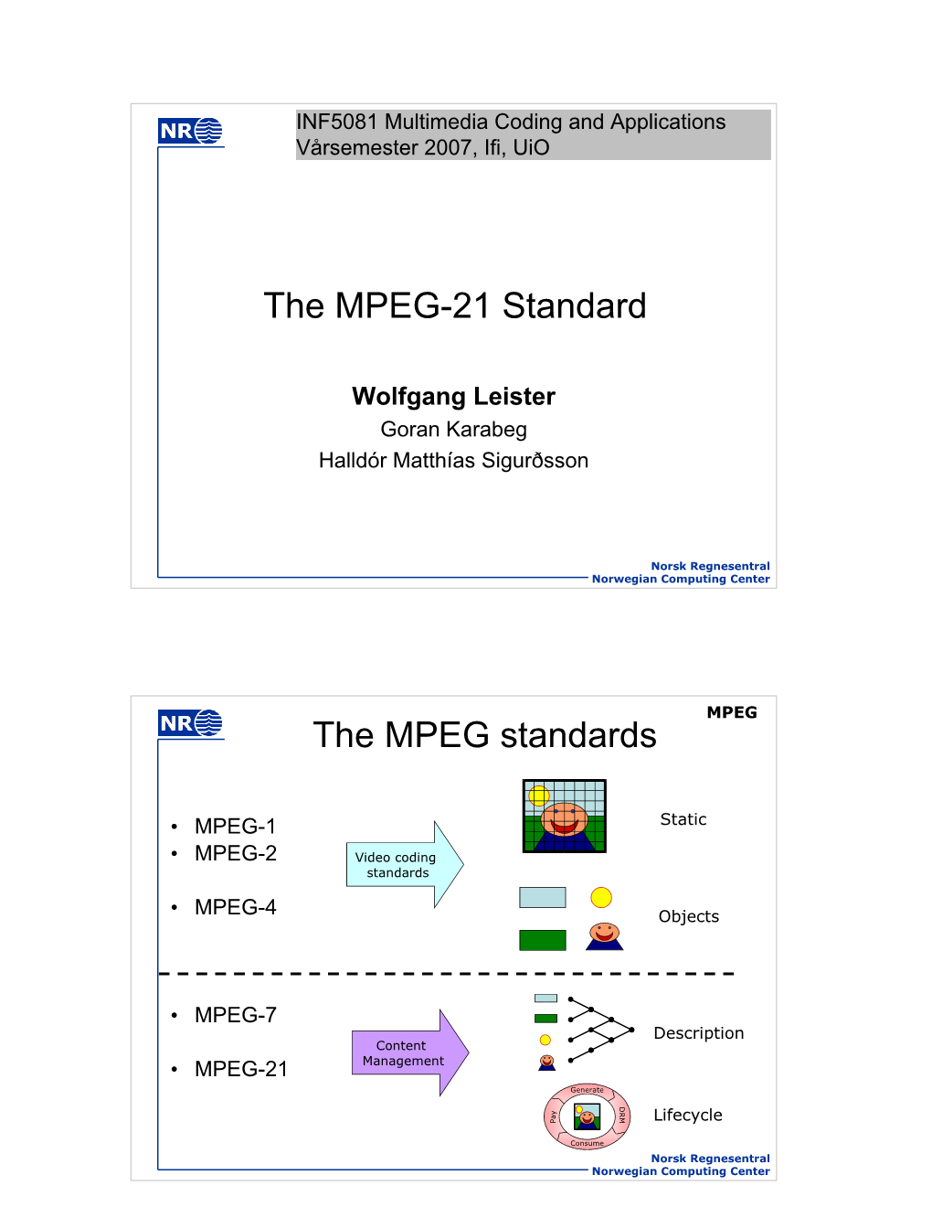 MPEG-21 Standard