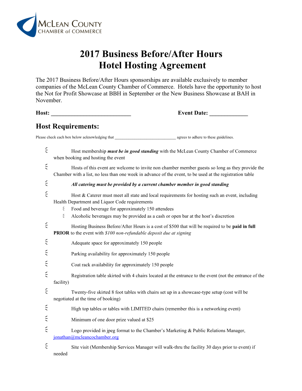 Rules & Requirement to Host Business After Hours