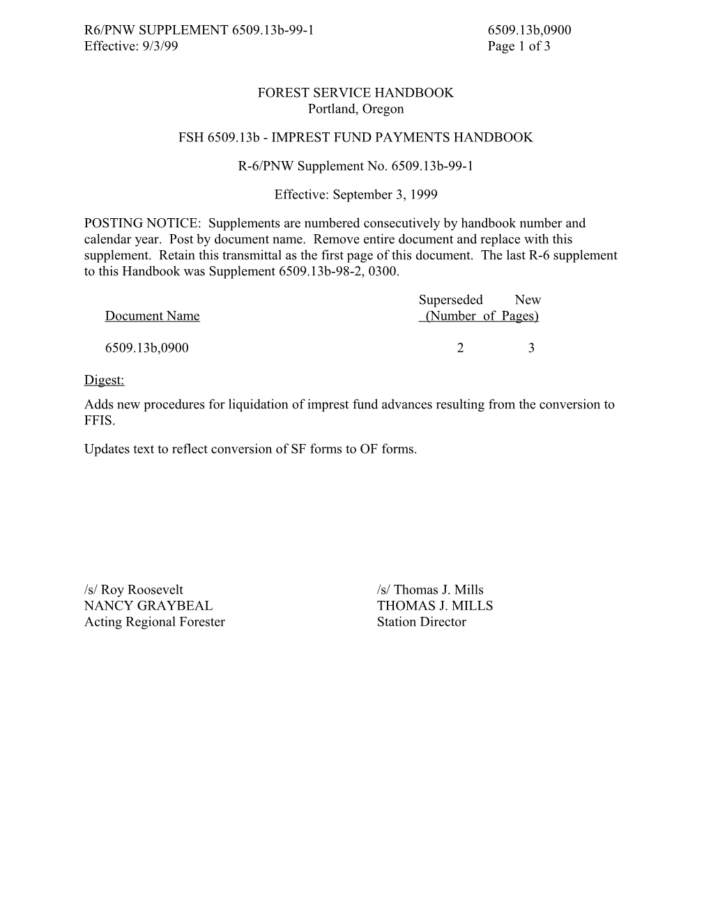 FSH 6509.13B - IMPREST FUND PAYMENTS HANDBOOK