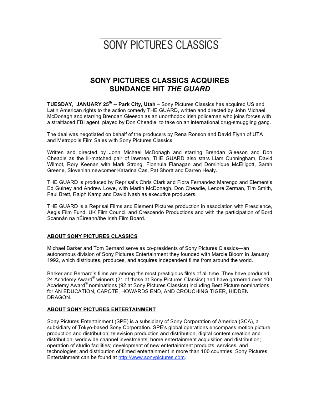 The Guard Press Release