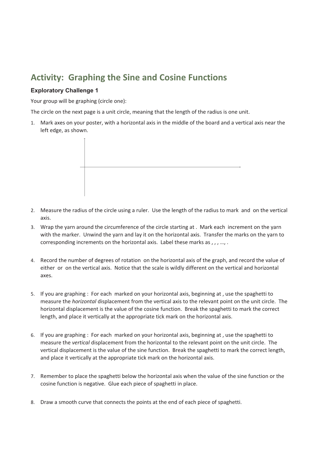 Activity: Graphing the Sine and Cosine Functions