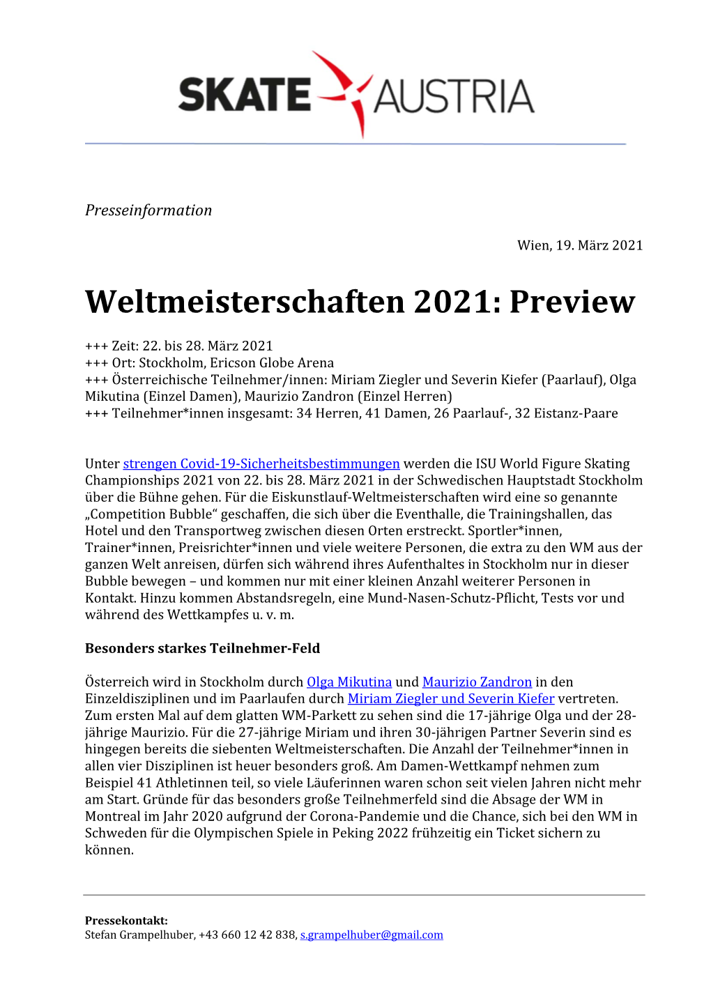 Weltmeisterschaften 2021: Preview