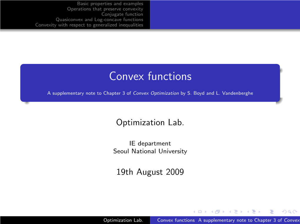 Convex Functions