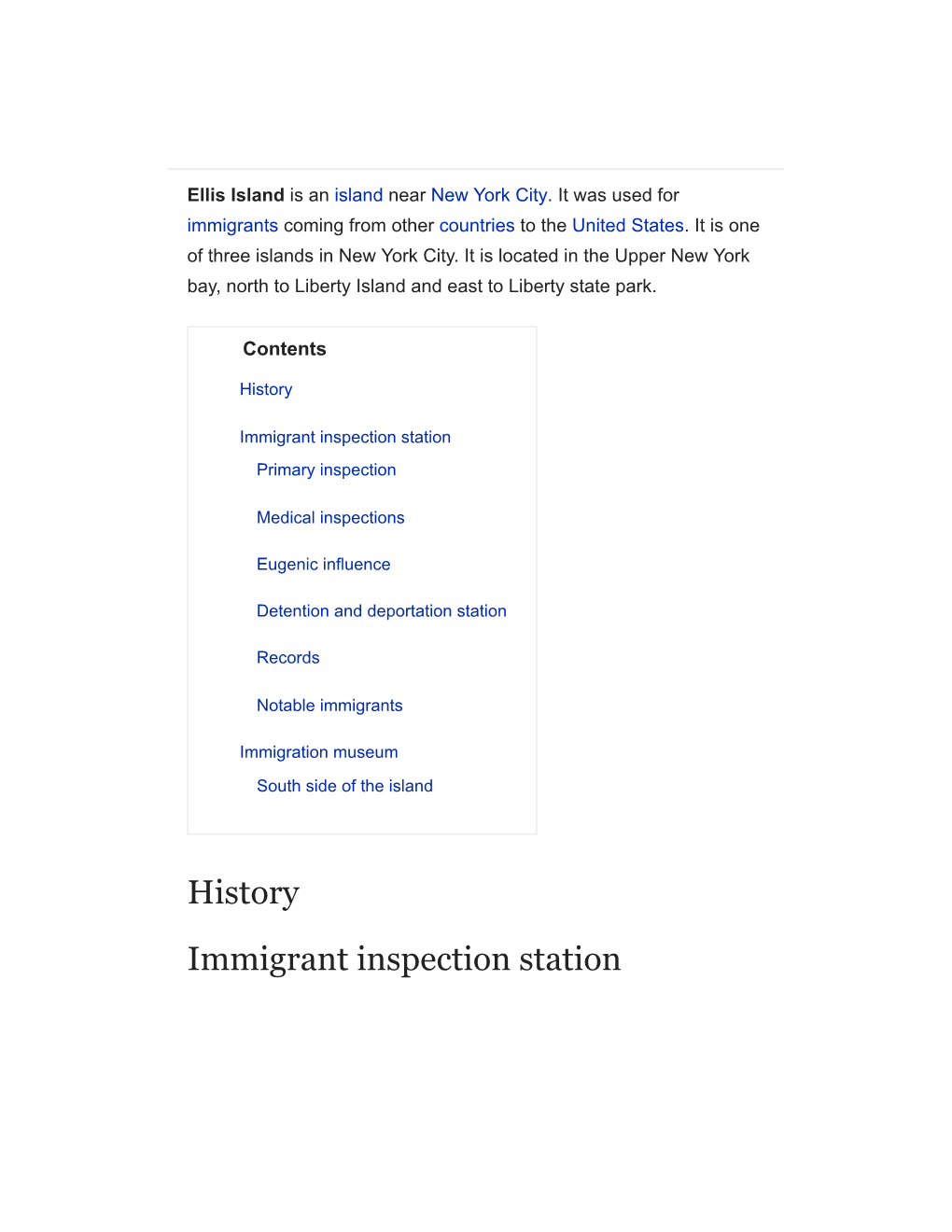 History Immigrant Inspection Station Ellis Island Buildings Circa 1893