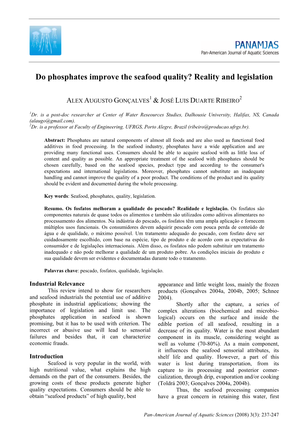 Do Phosphates Improve the Seafood Quality? Reality and Legislation