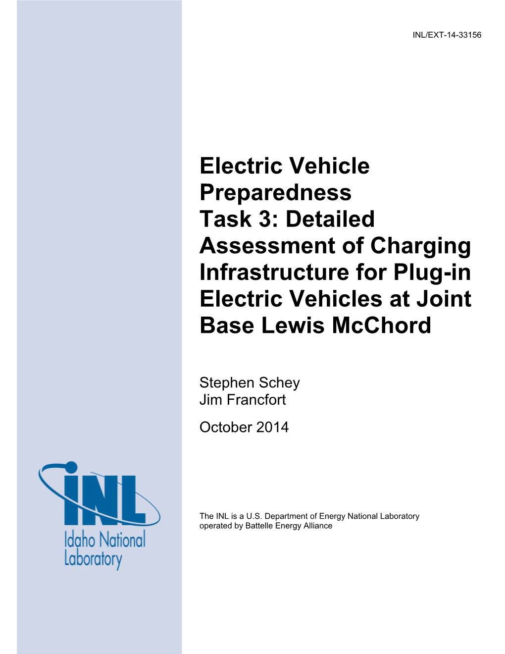 Detailed Assessment of Charging Infrastructure for Plug-In Electric Vehicles at Joint Base Lewis Mcchord