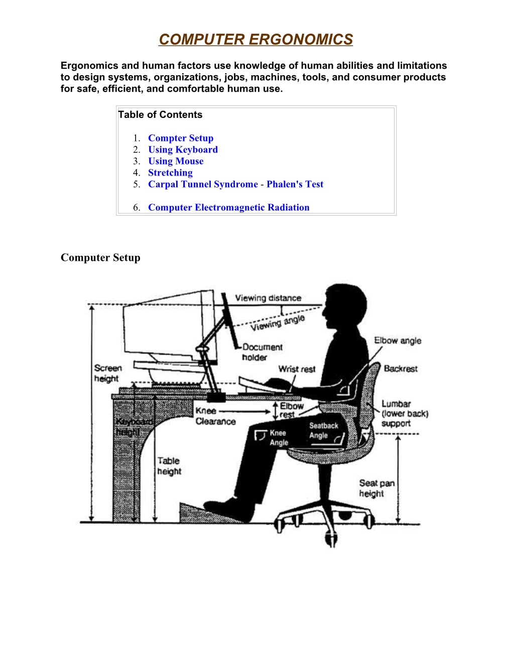 Computer Ergonomics