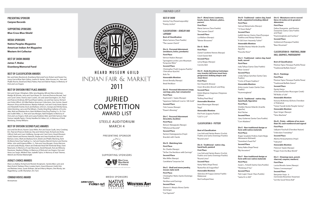 Juried Competition 2011