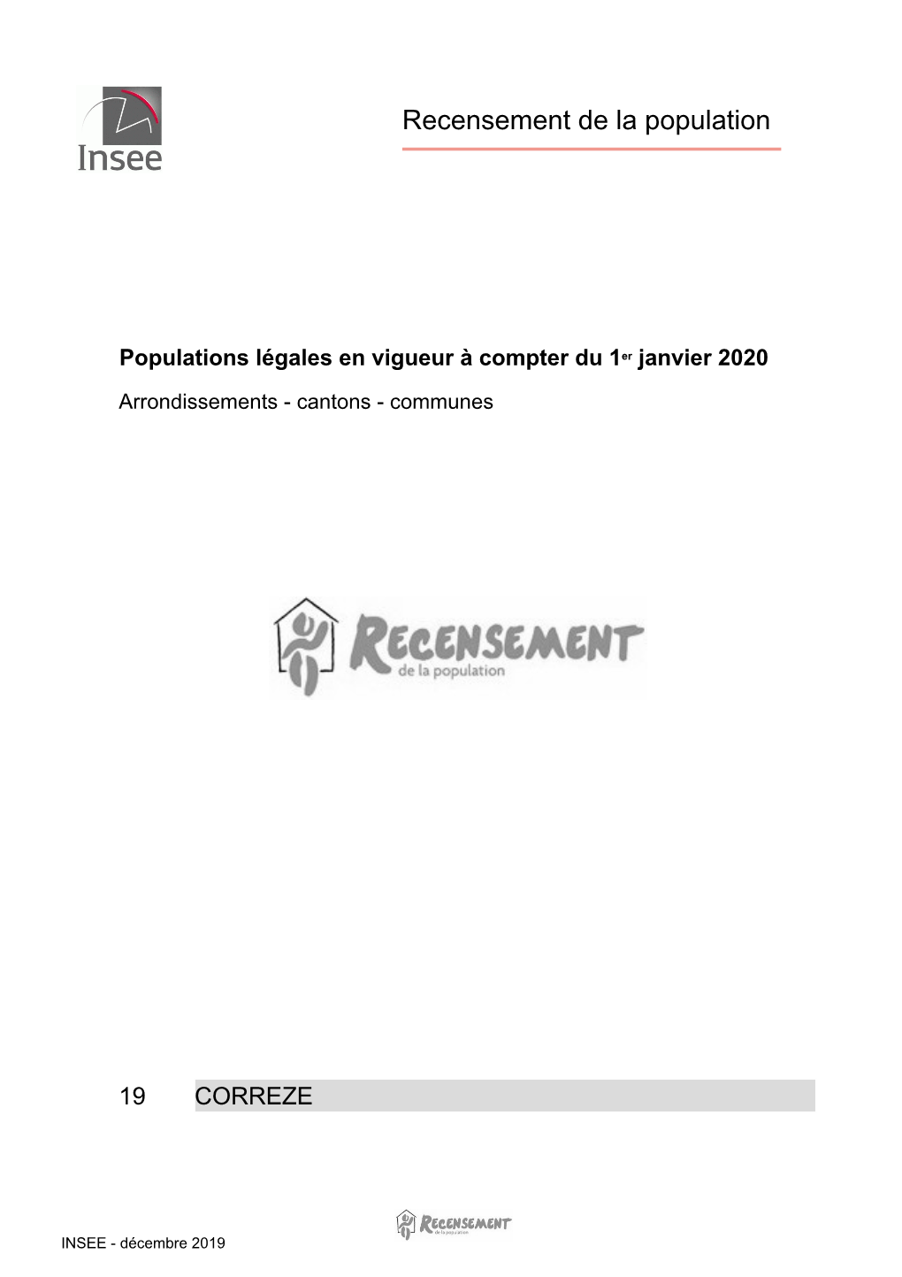 Populations Légales En Vigueur À Compter Du 1Er Janvier 2020