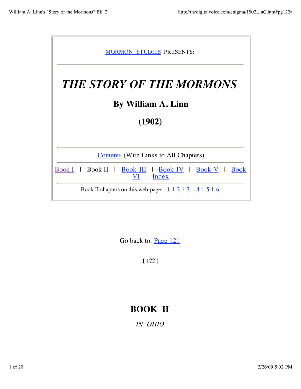 William A. Linn's "Story of the Mormons" Bk. 2