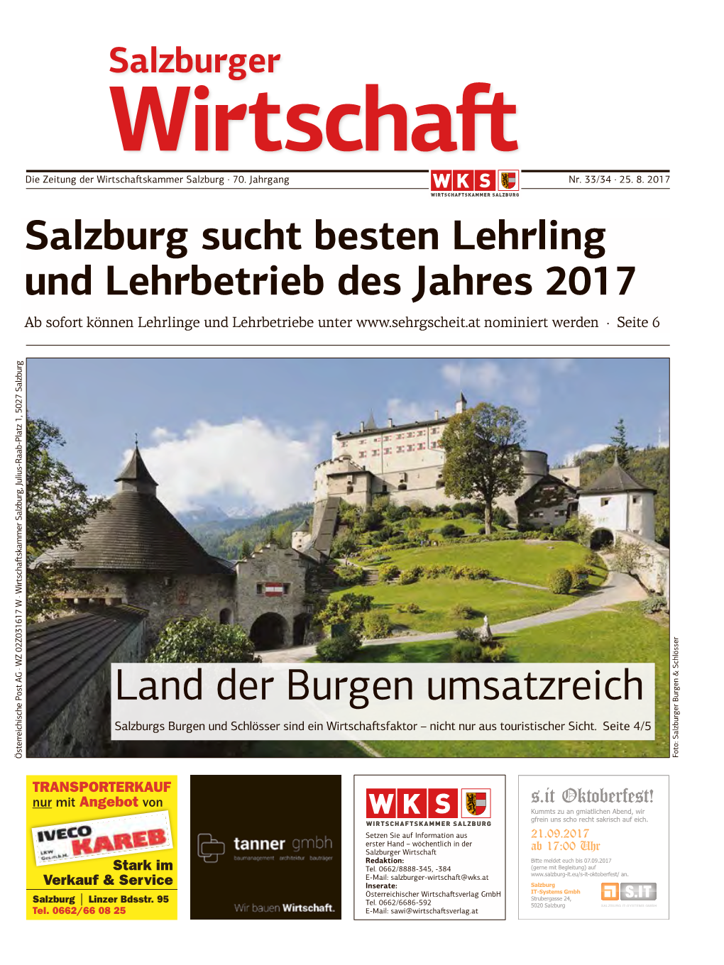Salzburg Sucht Besten Lehrling Und Lehrbetrieb Des Jahres 2017
