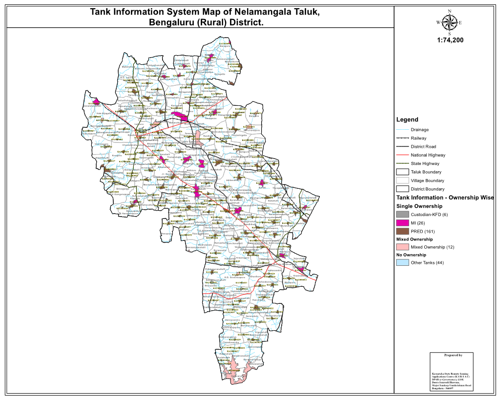Tank Information System Map of Nelamangala Taluk, Bengaluru (Rural) District