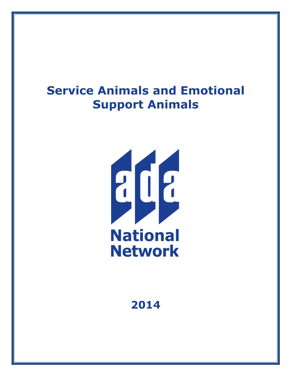 Service Animals and Emotional Support Animals
