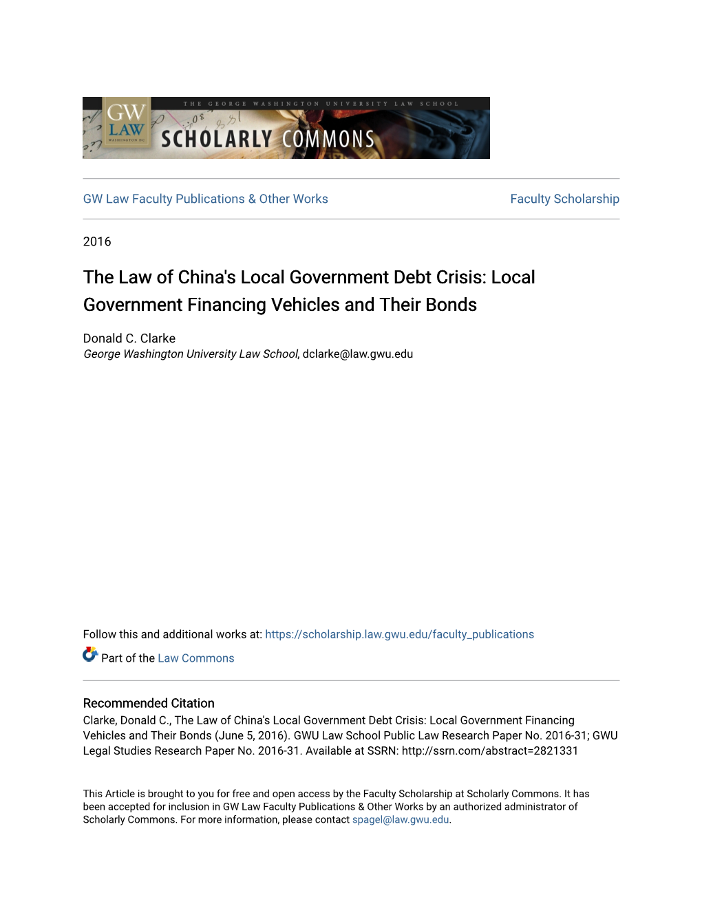 Local Government Financing Vehicles and Their Bonds