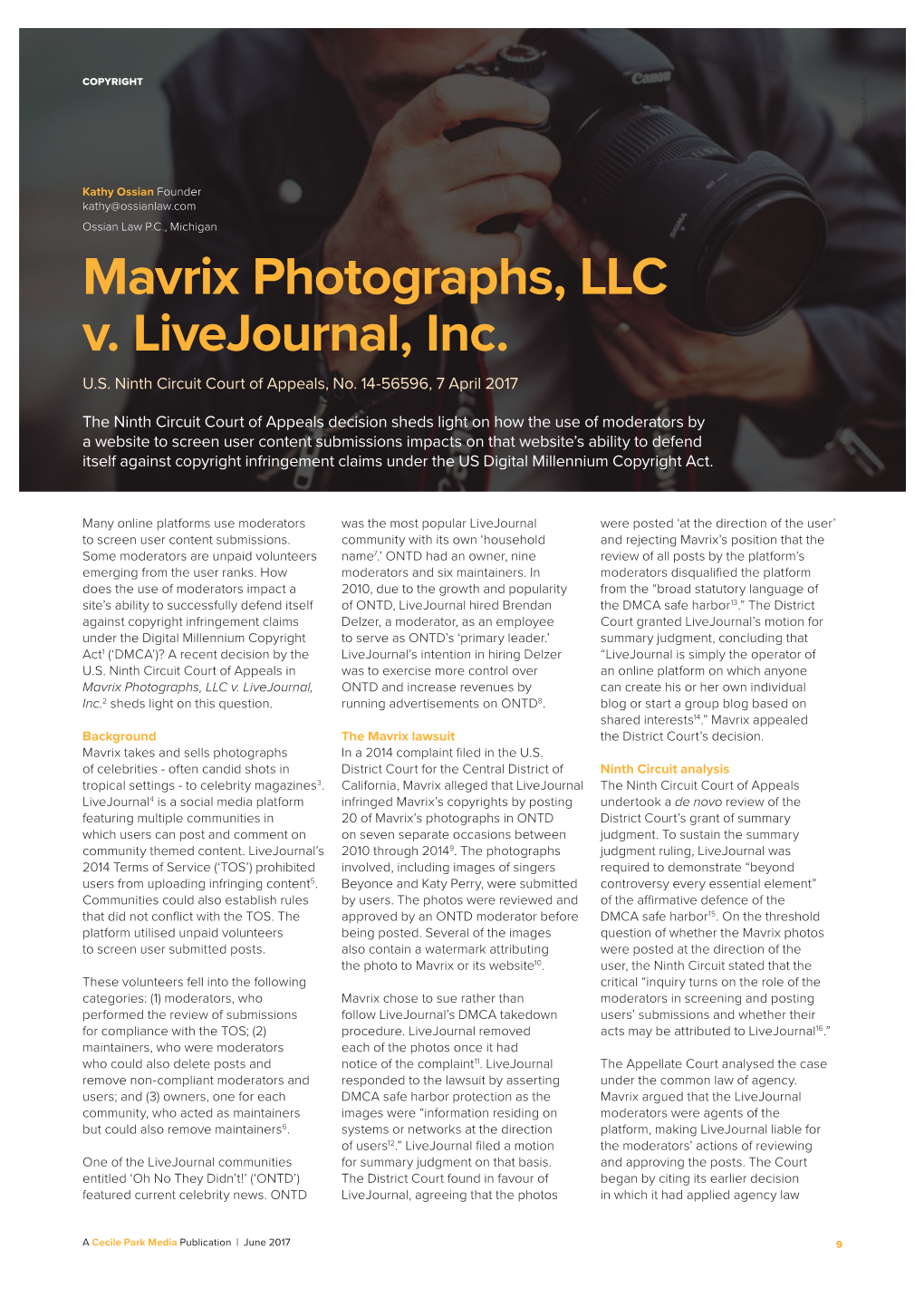 Mavrix Photographs, LLC V. Livejournal, Inc. U.S