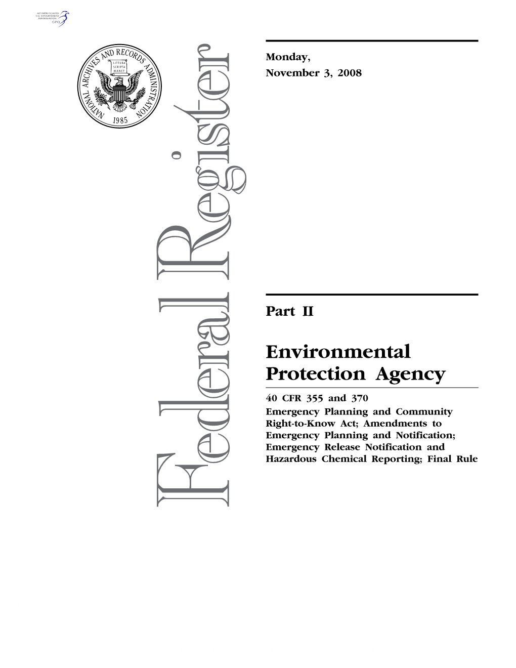 Environmental Protection Agency