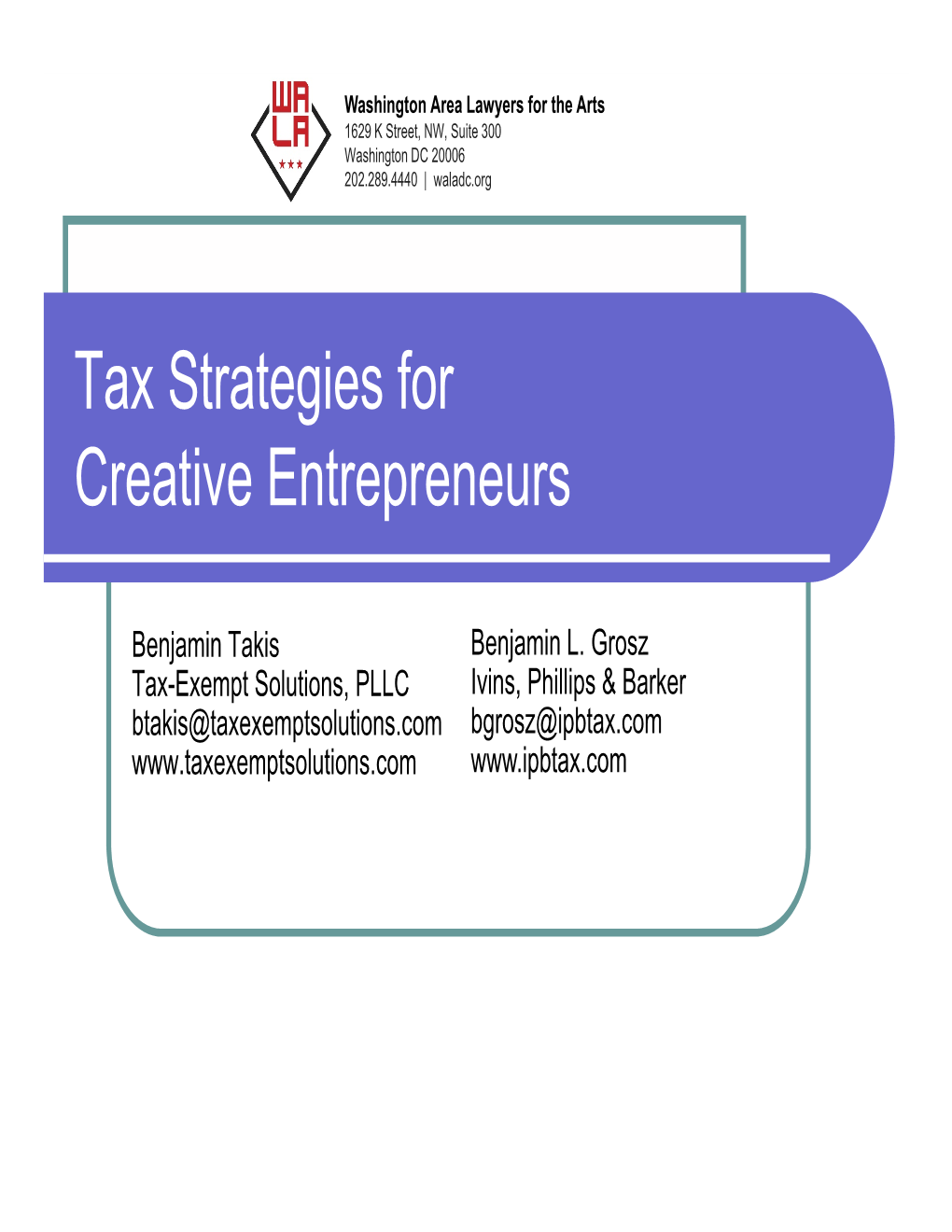 Tax Strategies for Creative Entrepreneurs