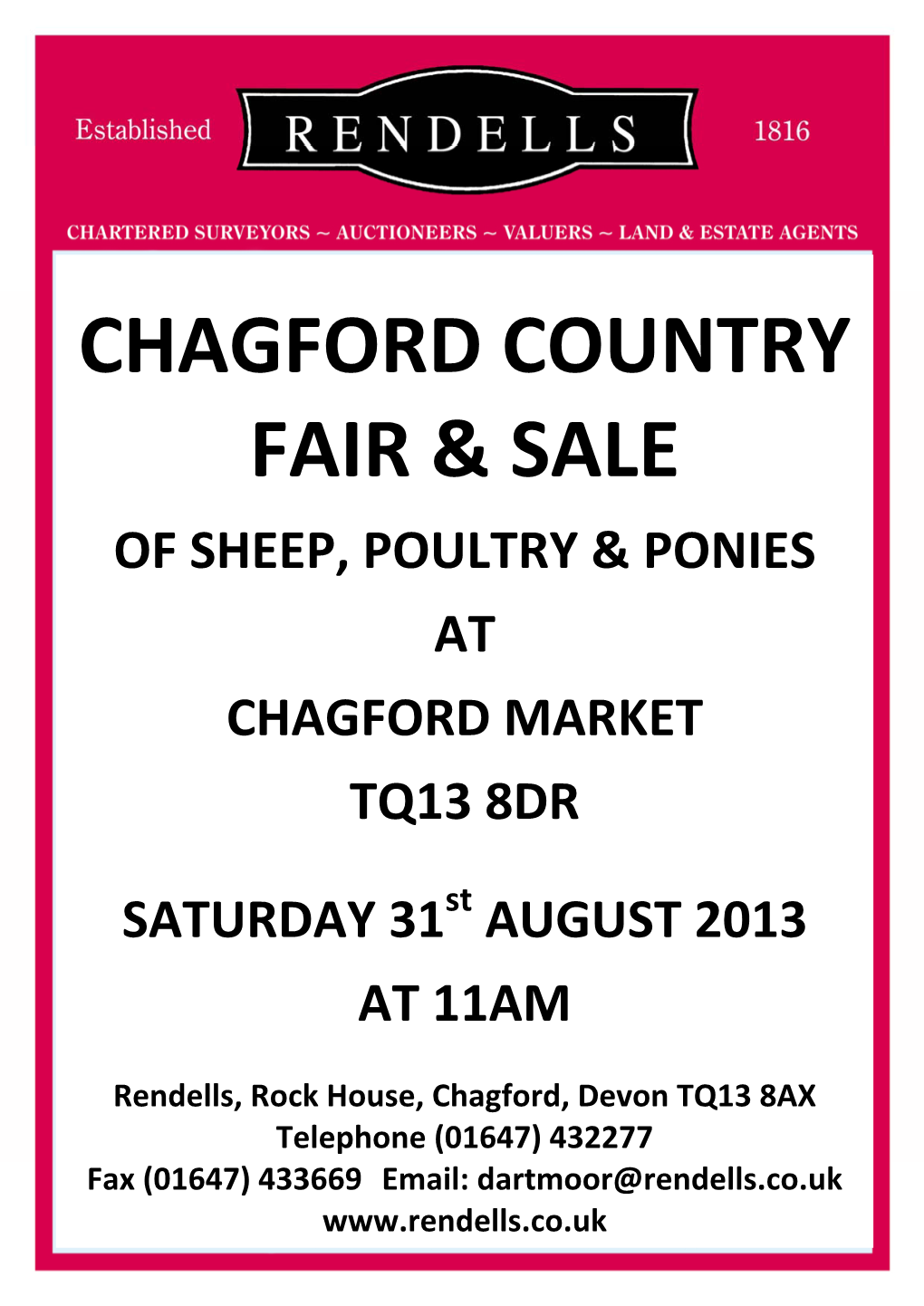 Chagford Country Fair & Sale