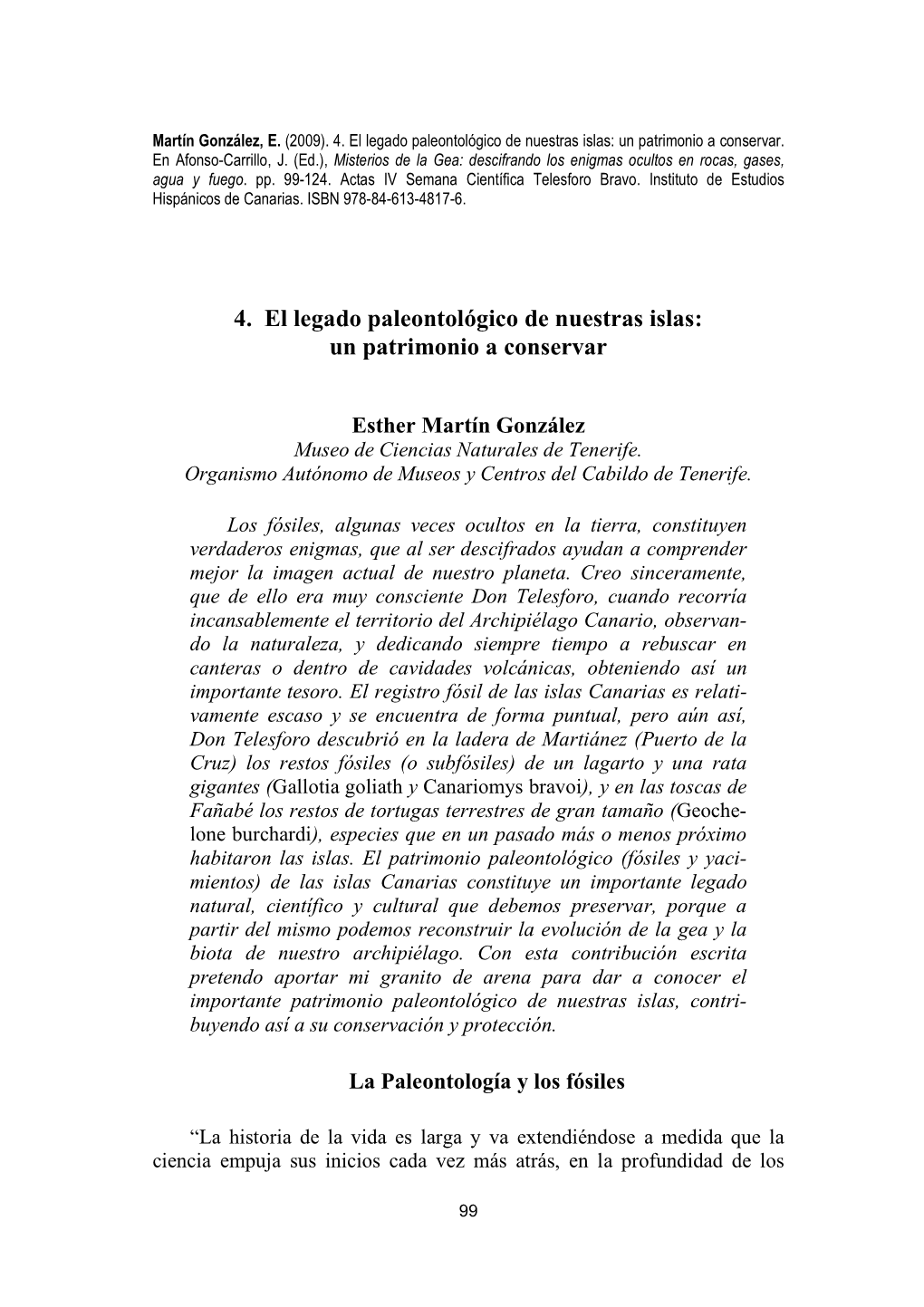 4. El Legado Paleontológico De Nuestras Islas: Un Patrimonio a Conservar