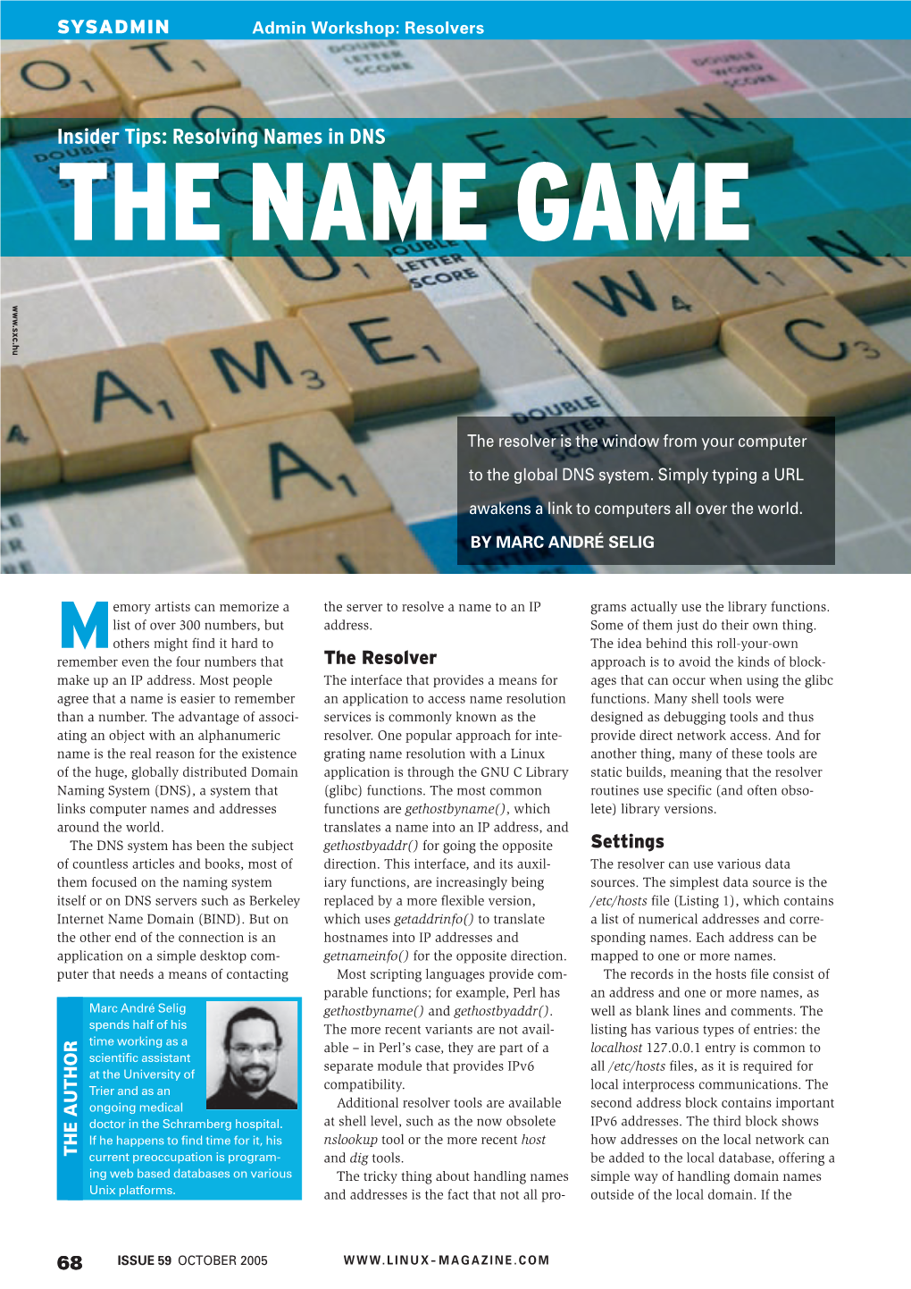 Resolving Names in DNS the NAME GAME