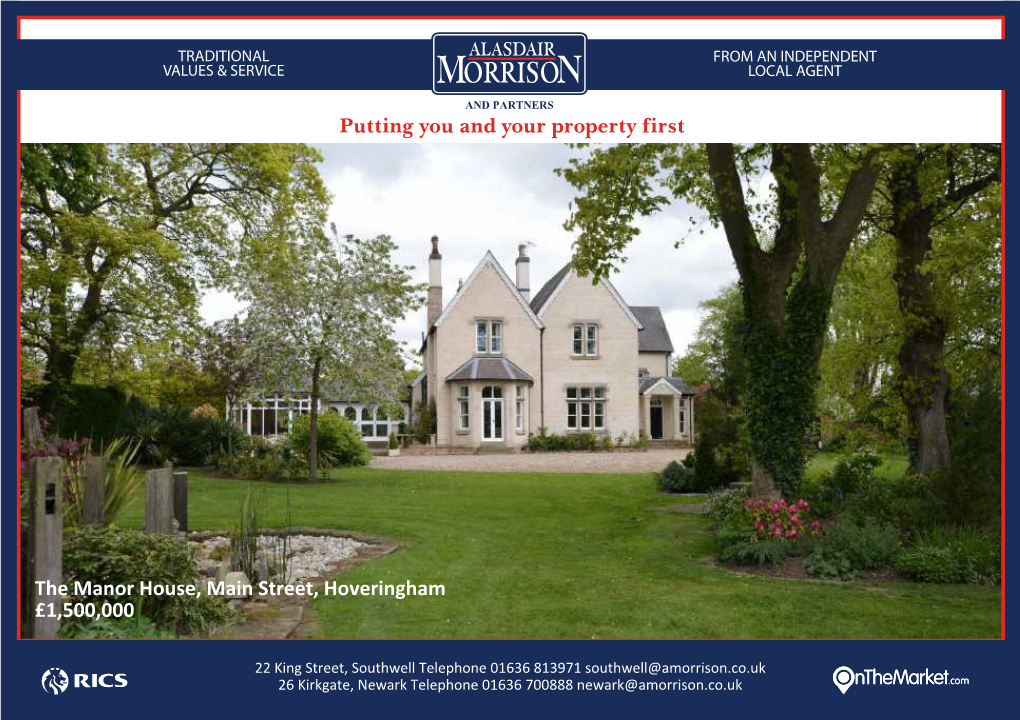 The Manor House, Main Street, Hoveringham £1,500,000
