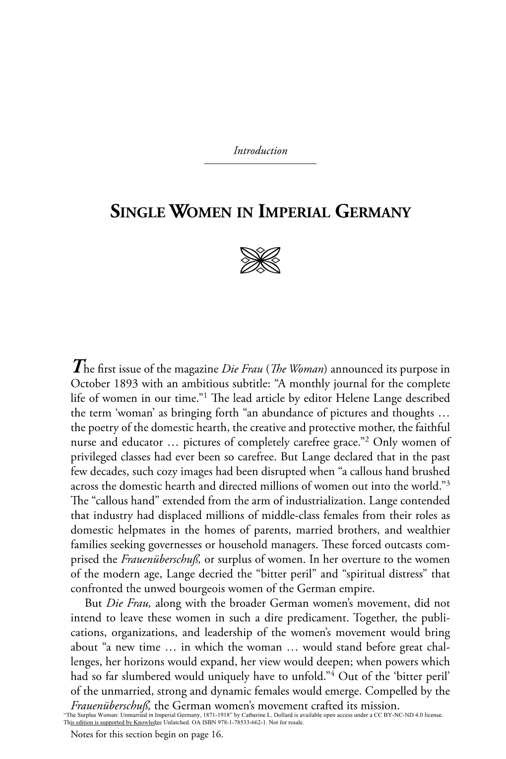 Single Women in Imperial Germany 