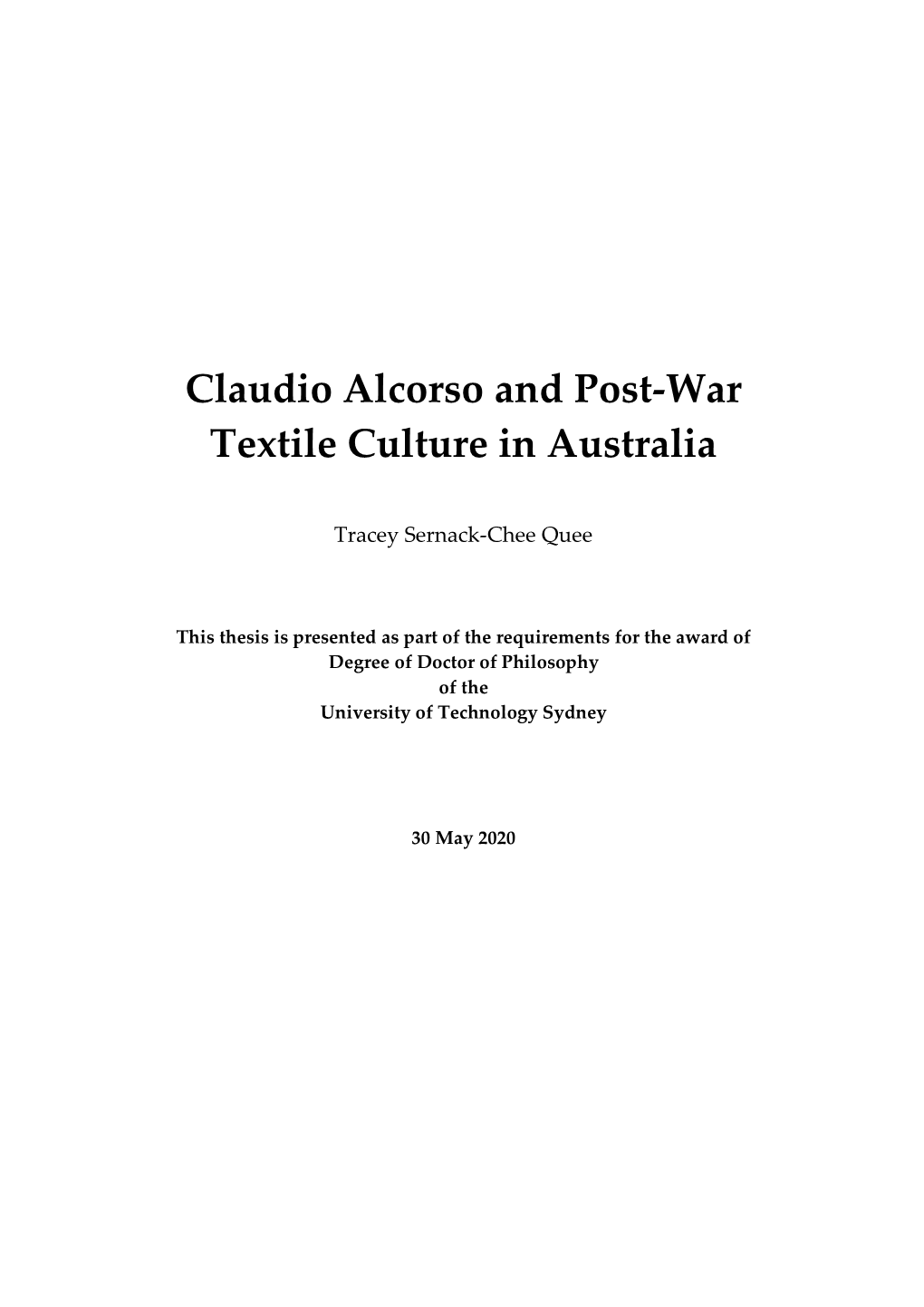 Claudio Alcorso and Post-War Textile Culture in Australia