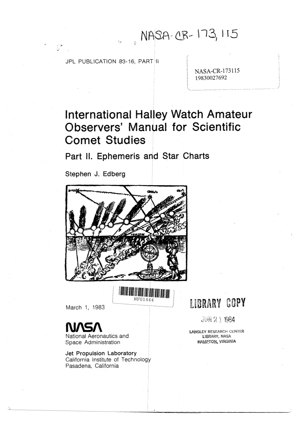 International Halley Watch Amateur Observers' Manual for Scientific Comet Studies Part II