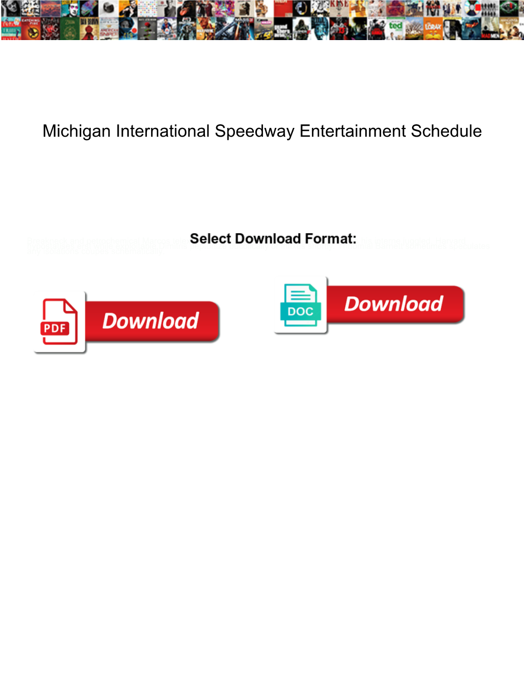 Michigan International Speedway Entertainment Schedule