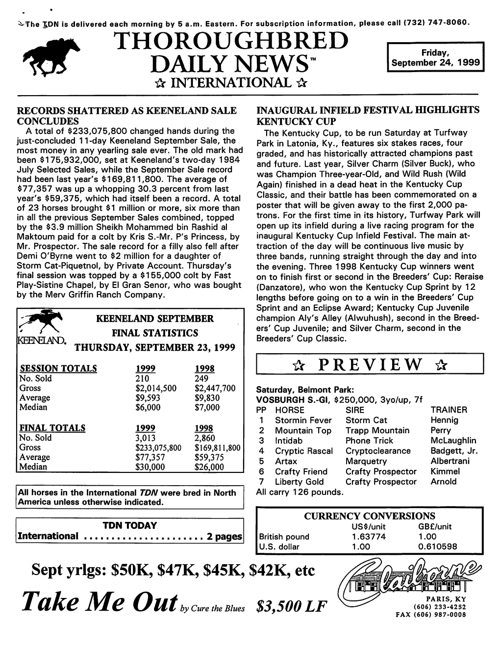 Icr DAILY NEWS- September 24, 1999 INTERNATIONAL H