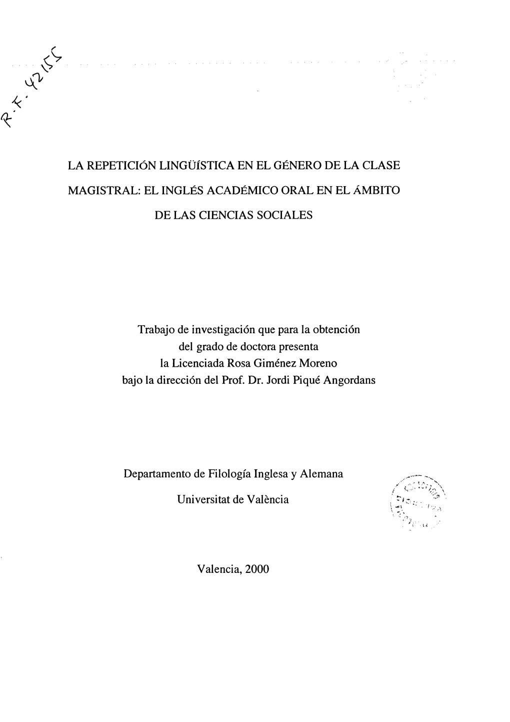 La Repetición Lingüística En El Género De La Clase