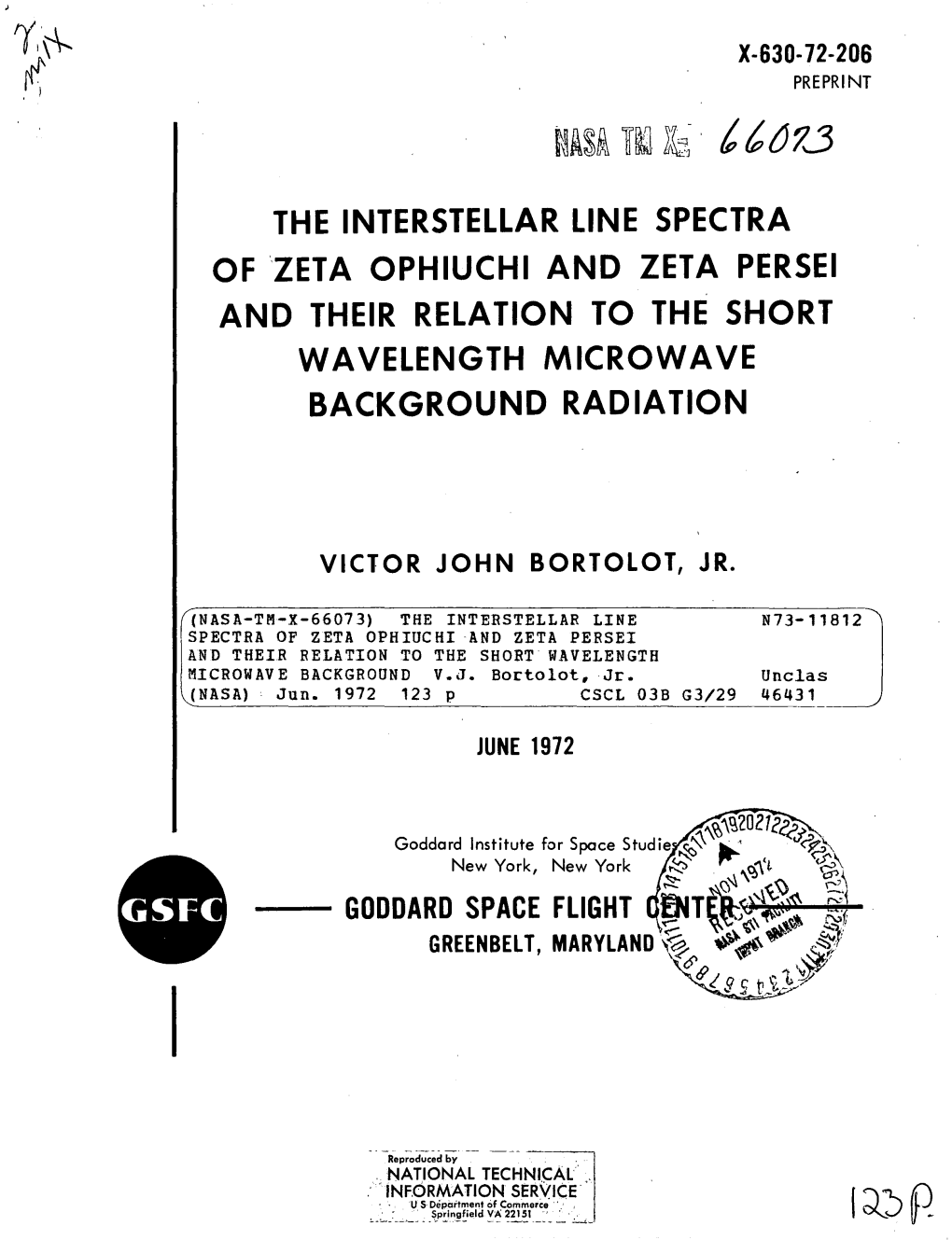 The Interstellar Line Spectra of 