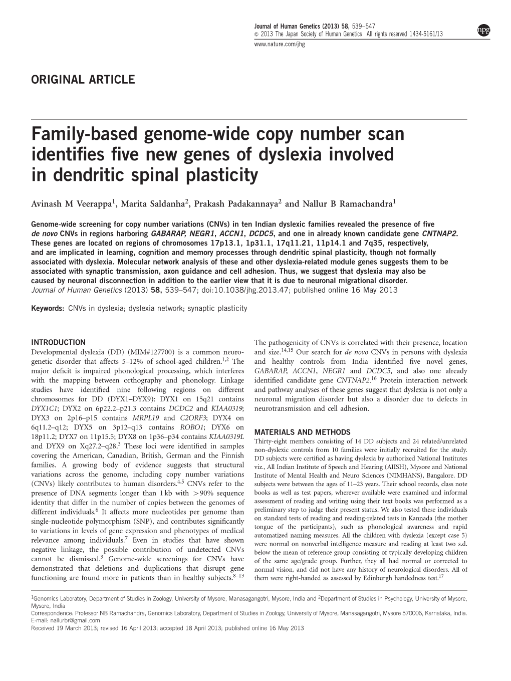 Family-Based Genome-Wide Copy Number Scan Identifies Five