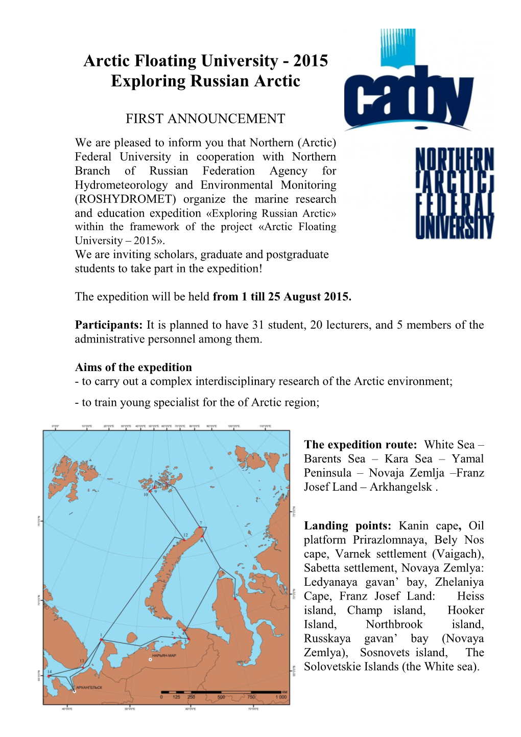 Arctic Floating University - 2015 Exploring Russian Arctic