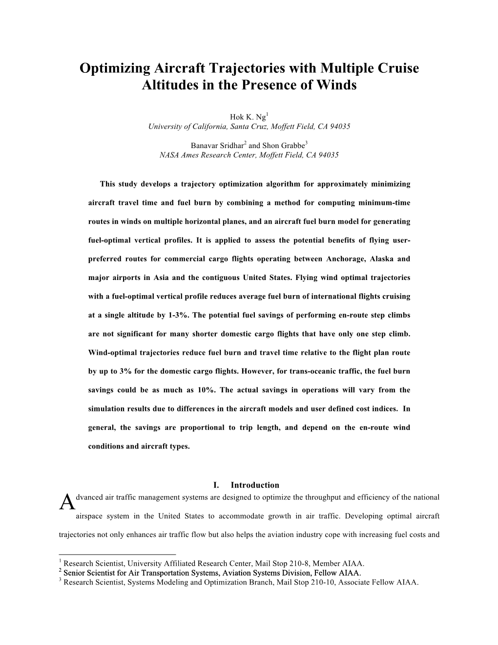 Optimizing Aircraft Trajectories with Multiple Cruise Altitudes in the Presence of Winds