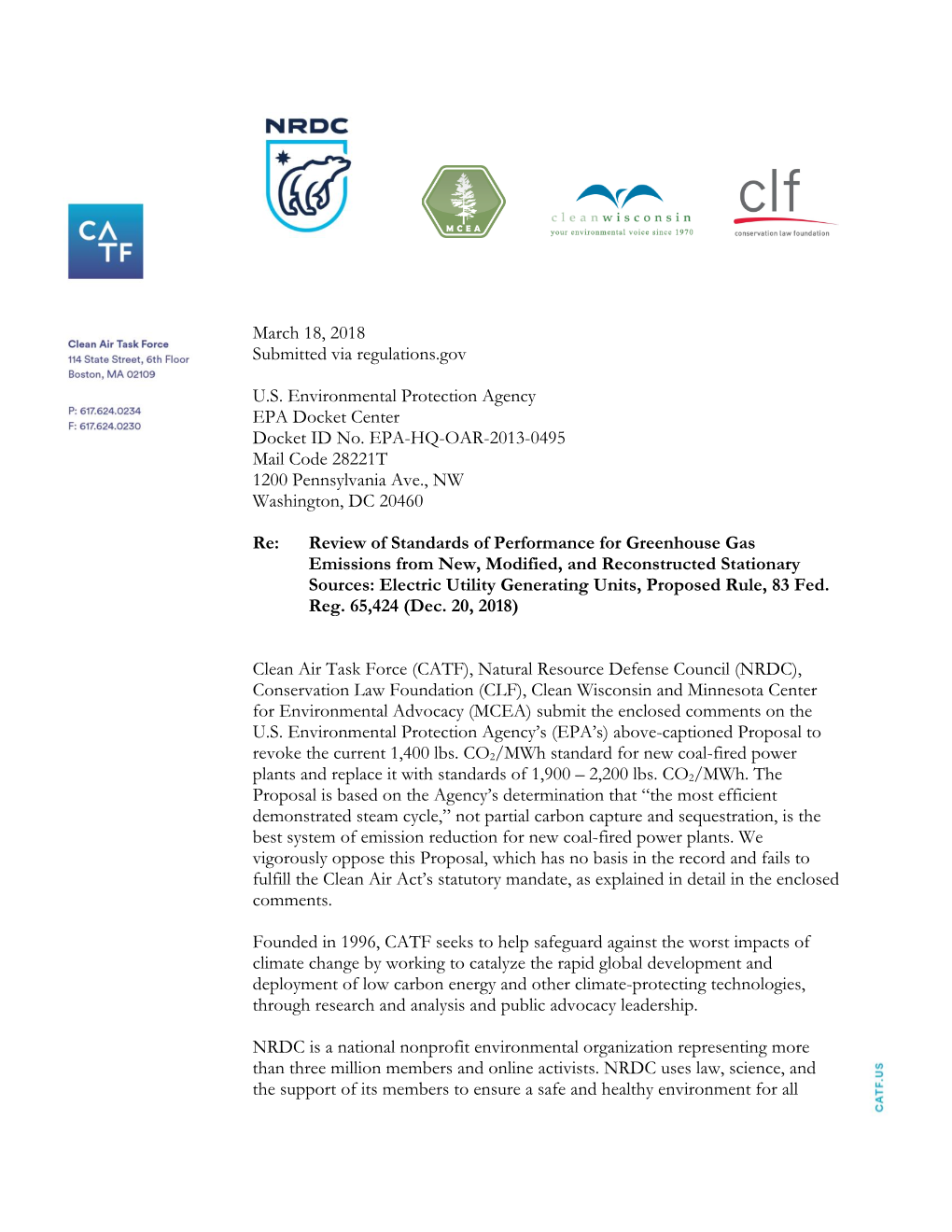 CATF Et Al Carbon Standards Review Comments