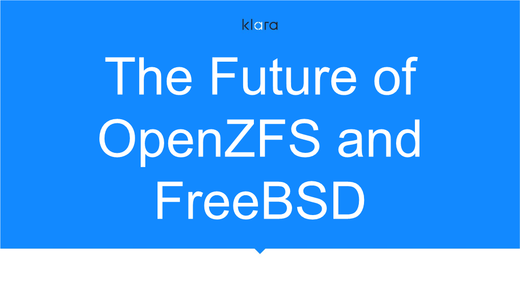The Future of Openzfs and Freebsd Summary & Introductions