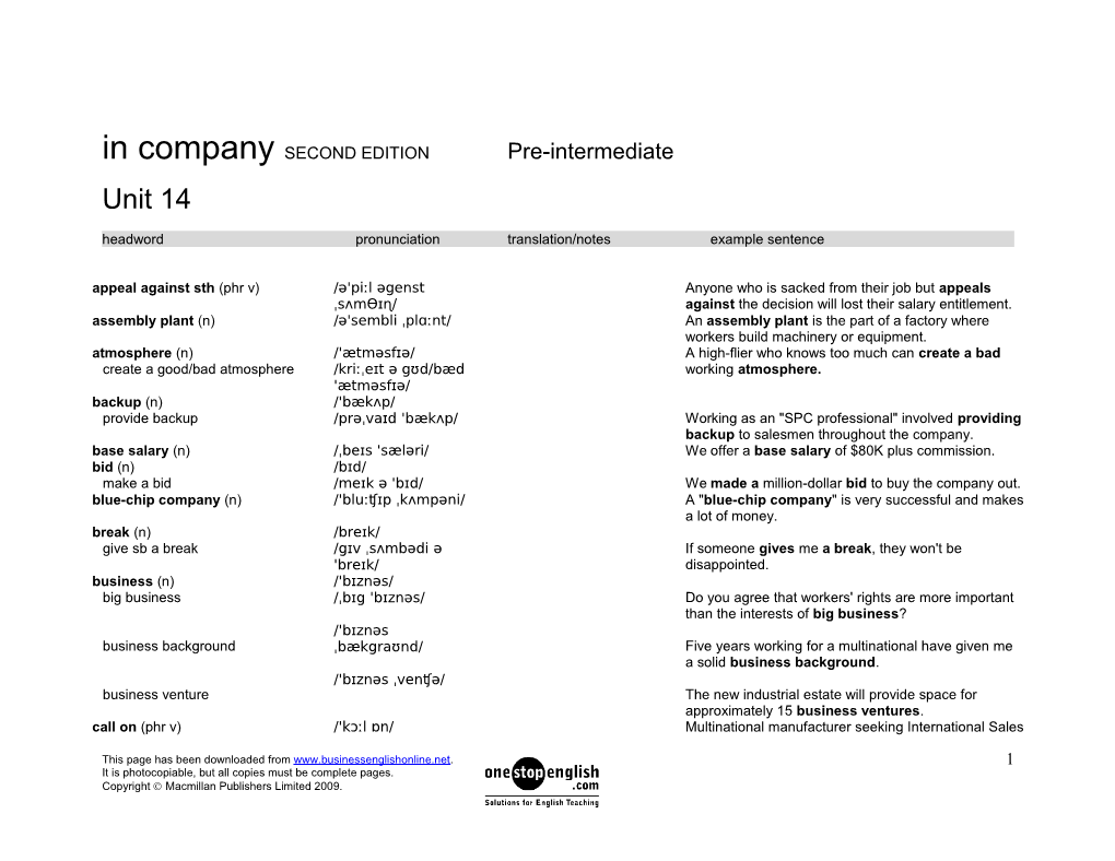 In Company SECOND EDITION Pre-Intermediate s4