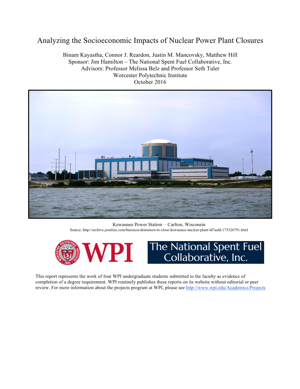 Analyzing the Socioeconomic Impacts of Nuclear Power Plant Closures
