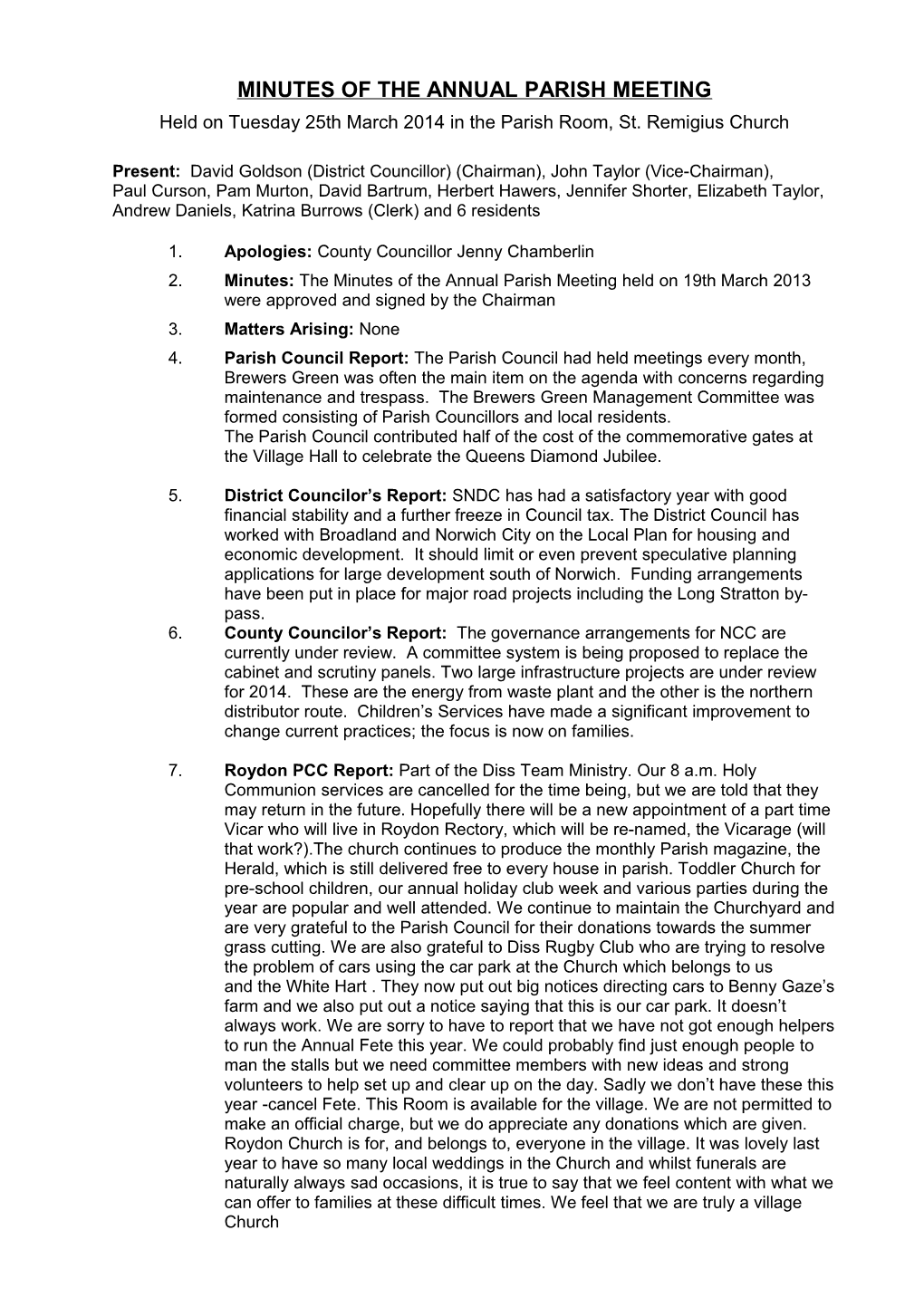 Roydon Parish Council