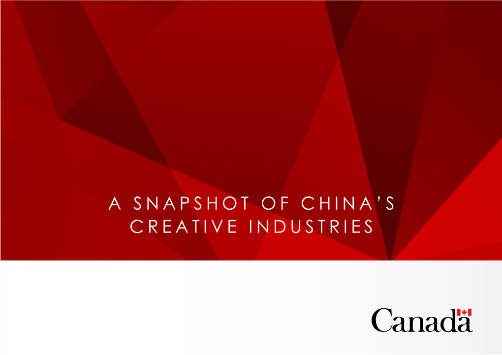 A Snapshot of China's Creative Industries